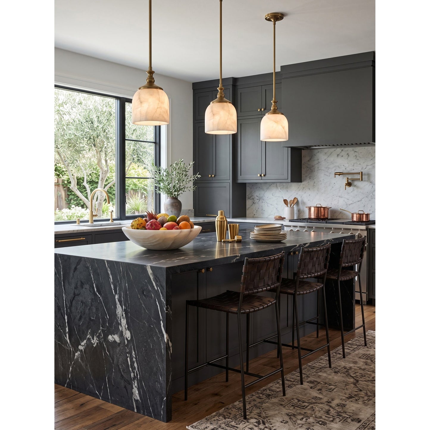 Alabaster Bell Pendant Light