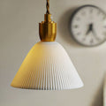 Ribbed Ceramic Copper Pendant Light
