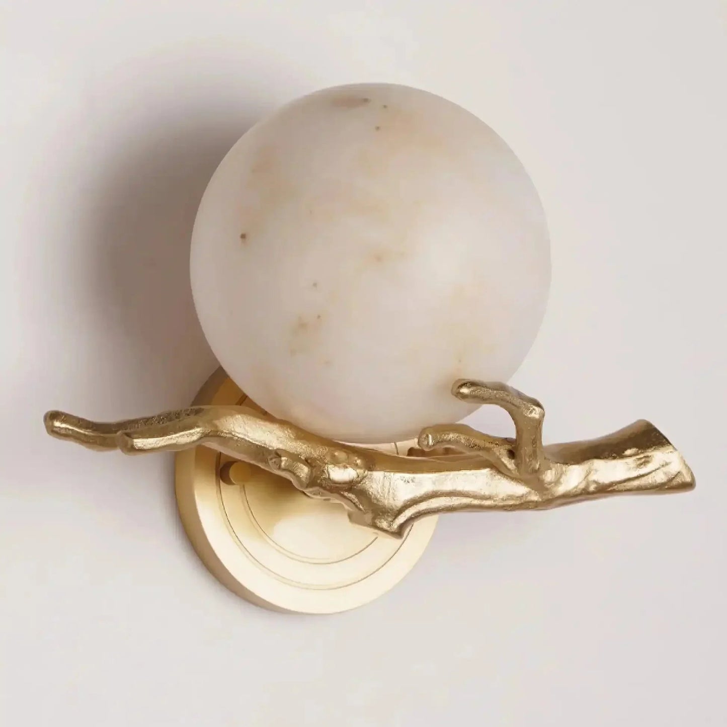 Brass Branch Alabaster Wall Light