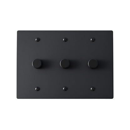 Faylore Vintage Brass 3-Gang Rotary Dimmer Switch