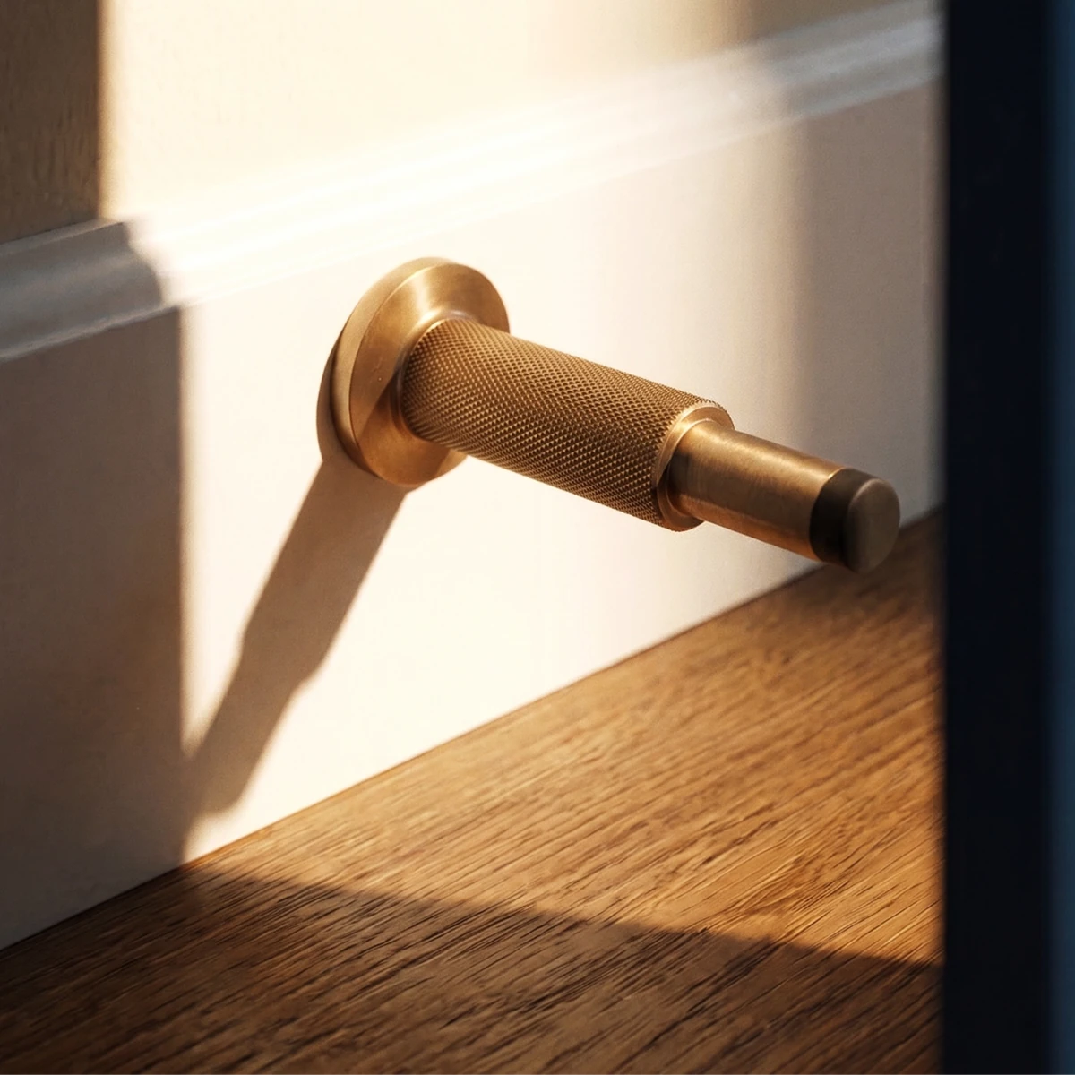 Oskarel Industrial Brass Wall Door Stop