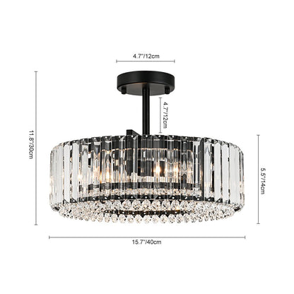 Glam Carved Crystal Ceiling Light
