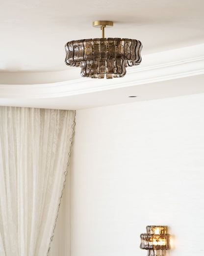 Tiered Ice Glass Ceiling Light