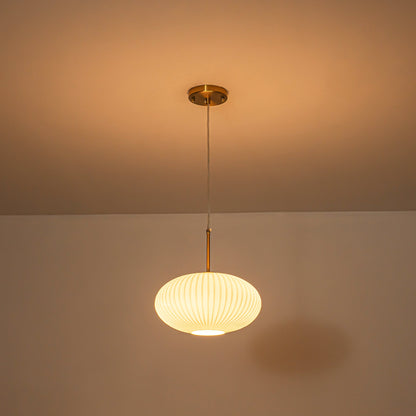 Fluted Oval Glass Pendant