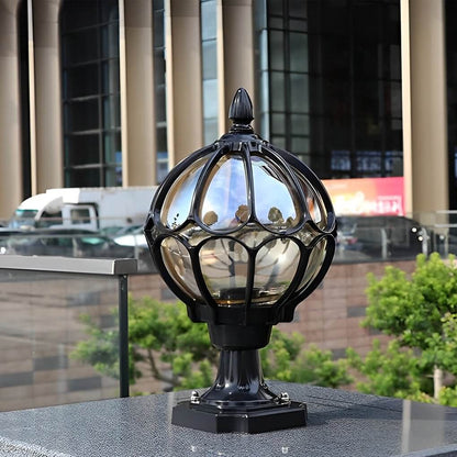 Classic Caged Glass Post Lantern