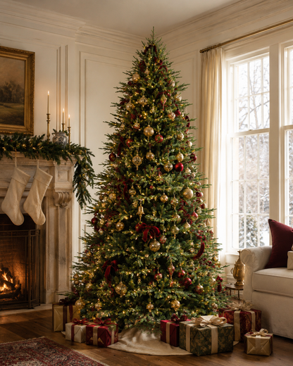 Skovra Classic PE/PVC 12ft Pre-Lit Christmas Tree