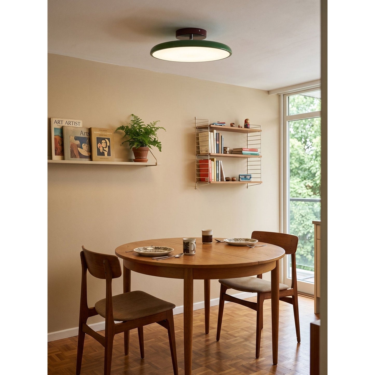 Round Wood Swivel Ceiling Light