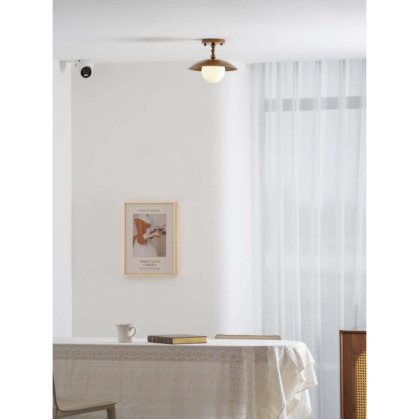 Brass Dome Semi-Flush Ceiling Light