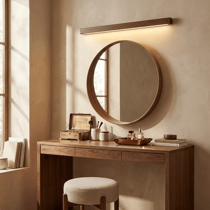 Slim Wood Linear Wall Light