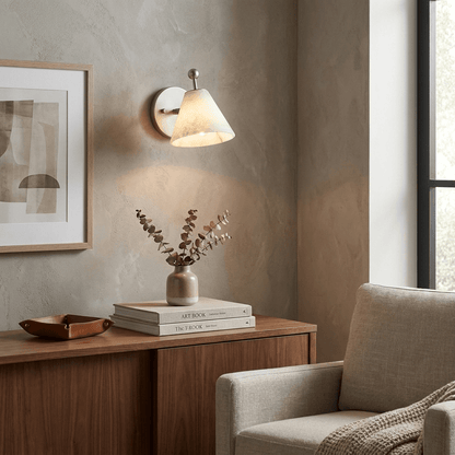 Alabaster Cone Wall Light