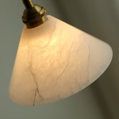 Alabaster Cone Brass Pendant Light