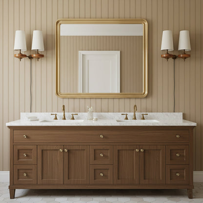 Walnut Brass Plug-In Wall Light