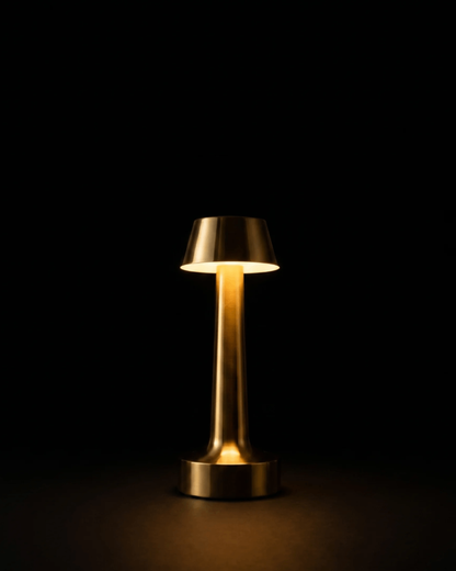 Conical Brass Cordless Table Lamp