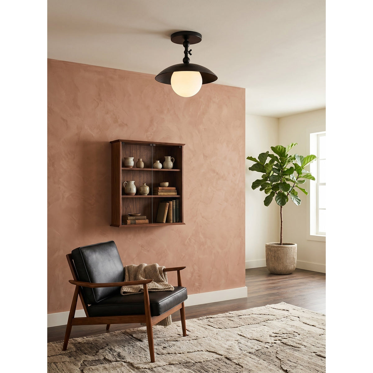 Hammered Dome Flush Ceiling Light