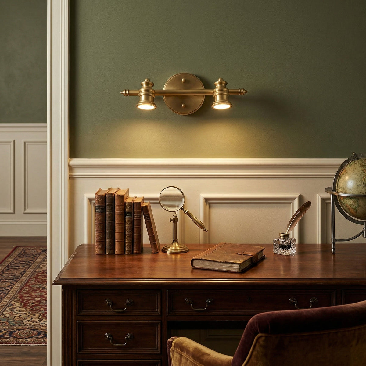 Brass Linear Spotlight Wall Light