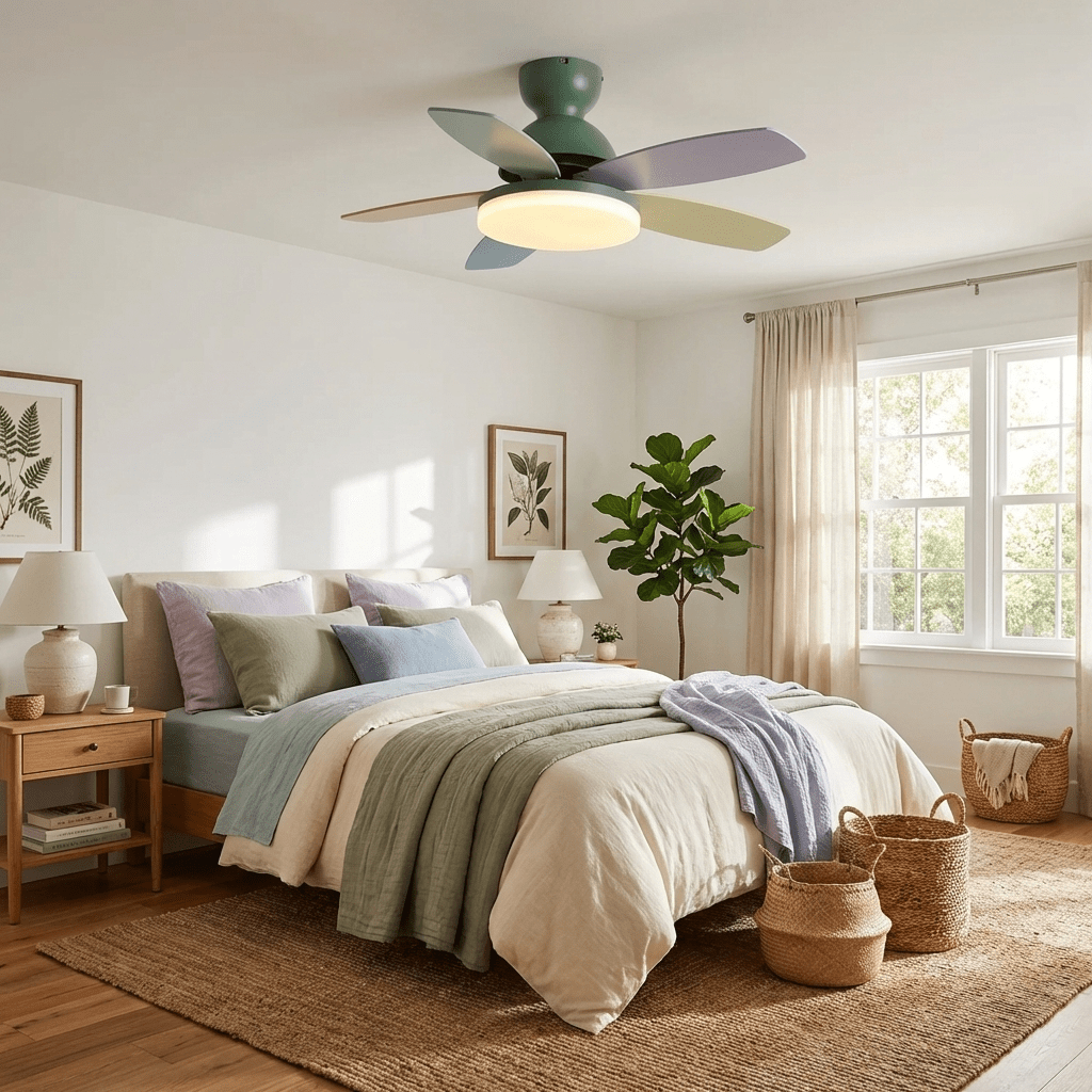 Flower Blade Wood Ceiling Fan