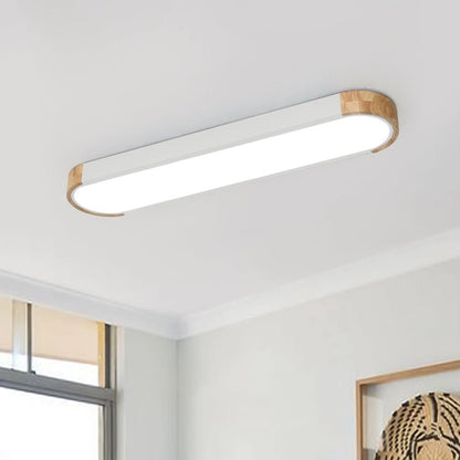 Ovalyn Minimalist Wood Oval LED Ceiling Light