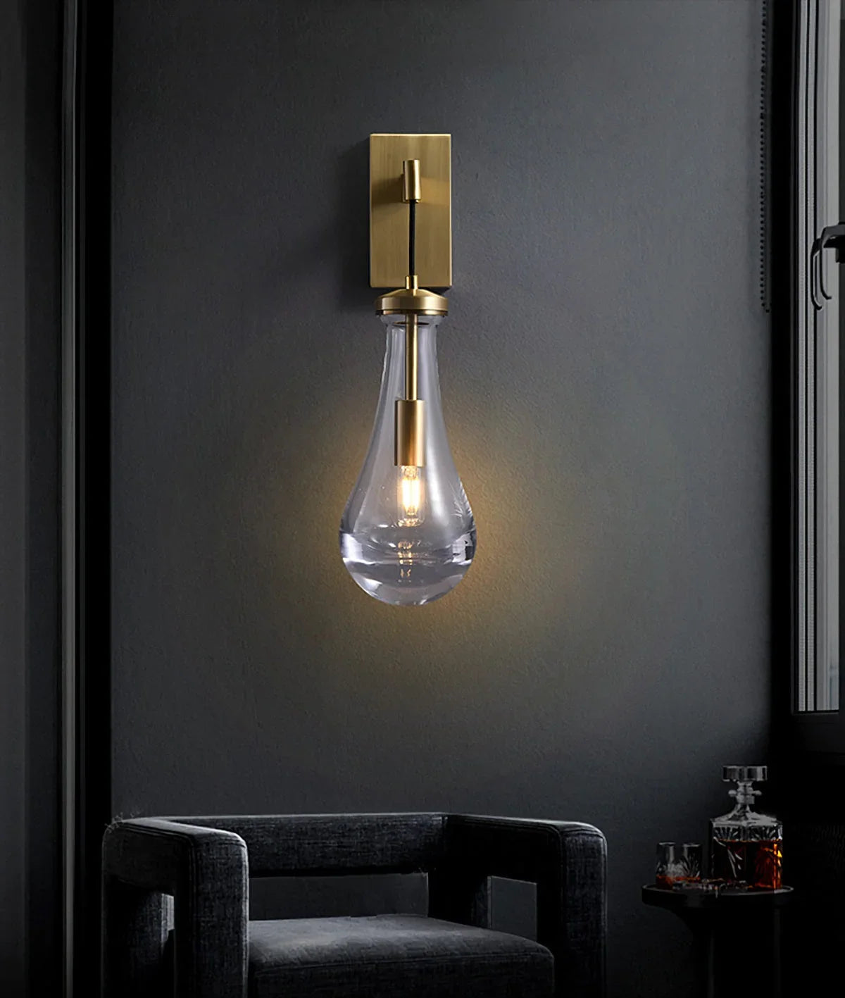 Teardrop Glass Wall Light