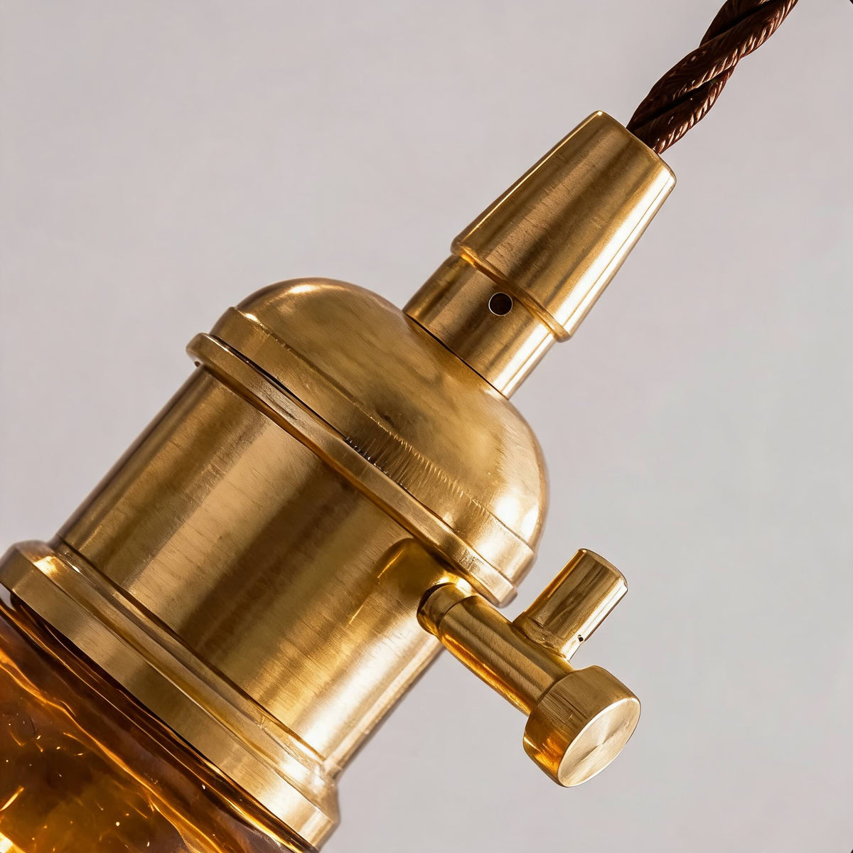 Vintage Brass Amber Pendant Light