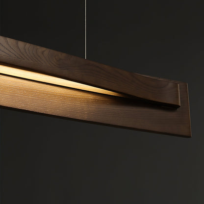 Linear Wood LED Chandelier