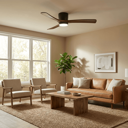 Sycamore Wood Flush Ceiling Fan