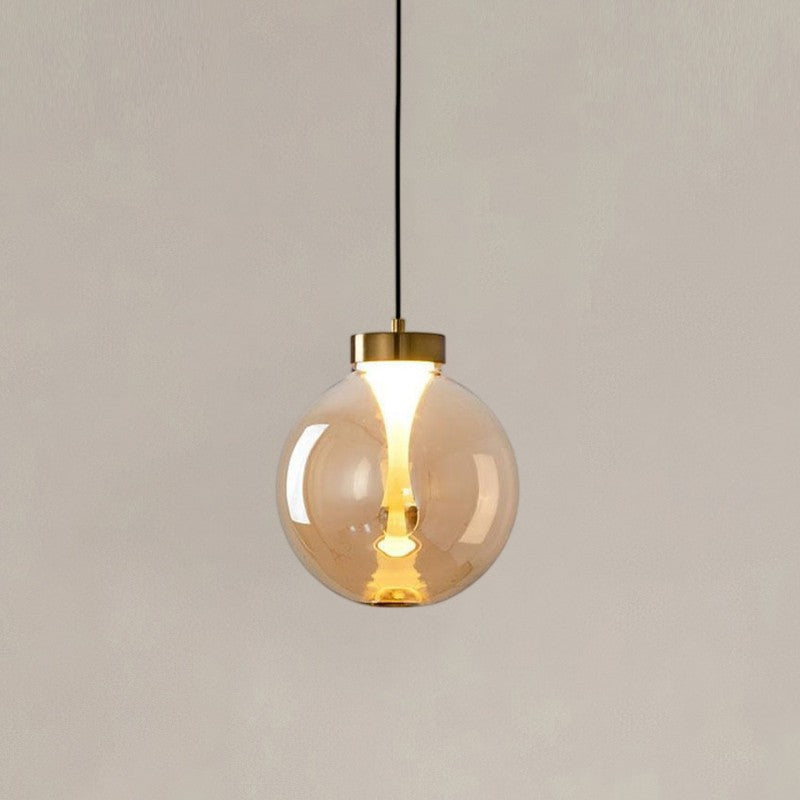 Tinted Glass Globe Pendant Light