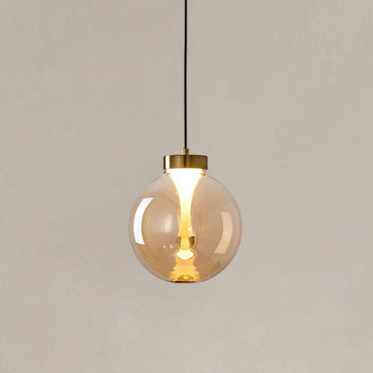 Tinted Glass Globe Pendant Light