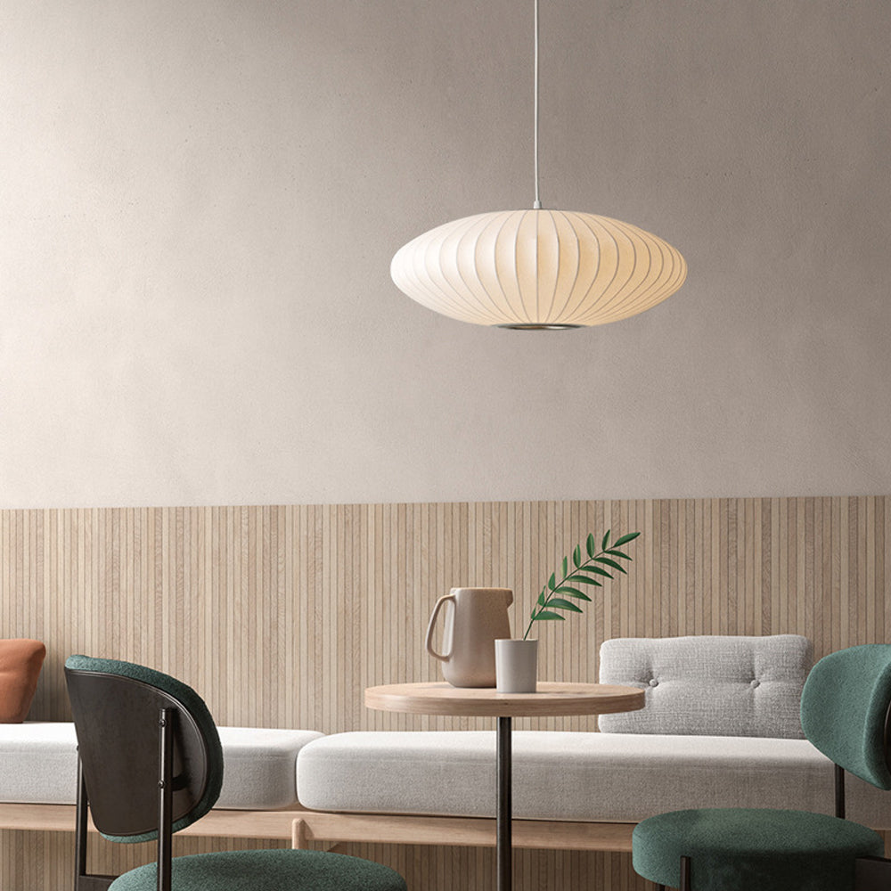 Pleated Silk Fabric Pendant Light