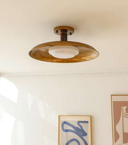 Wide Disc Flush Ceiling Light