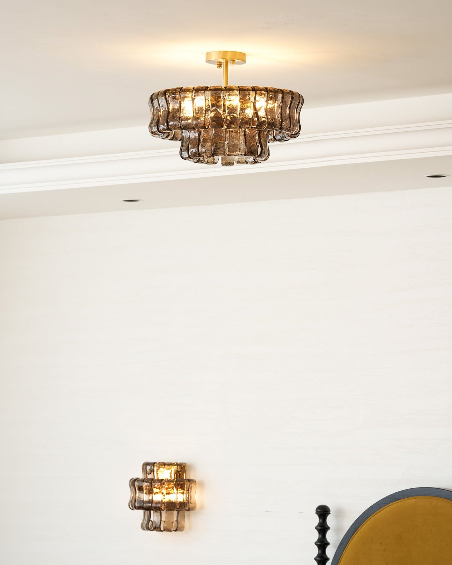 Tiered Ice Glass Ceiling Light