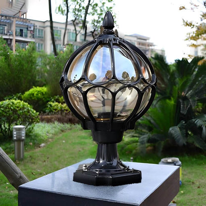 Classic Caged Glass Post Lantern