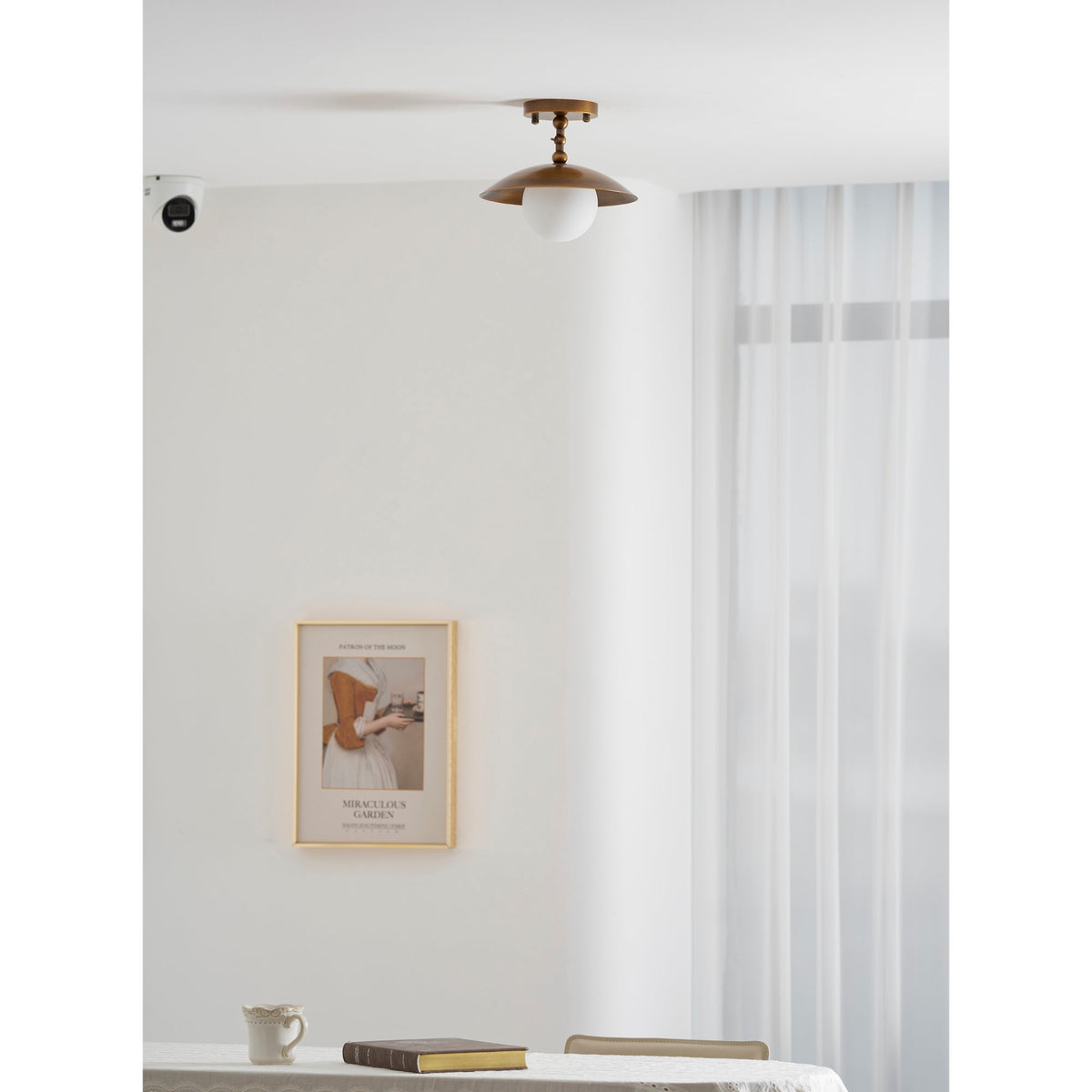 Brass Dome Semi-Flush Ceiling Light