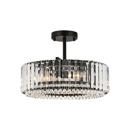Glam Carved Crystal Ceiling Light