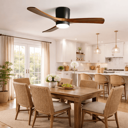 Sycamore Wood Flush Ceiling Fan