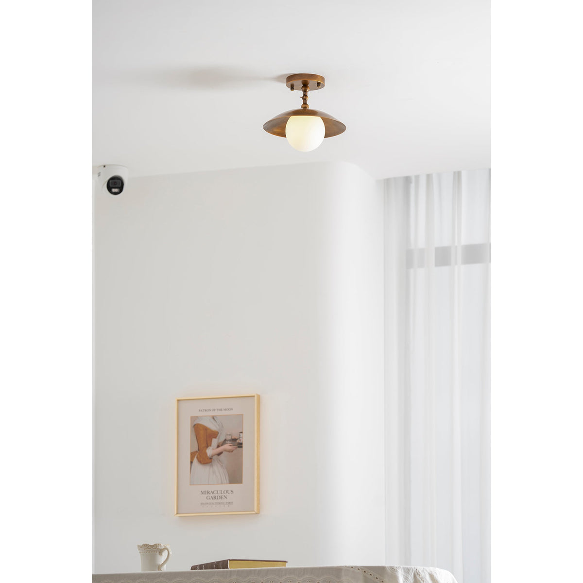 Brass Dome Semi-Flush Ceiling Light