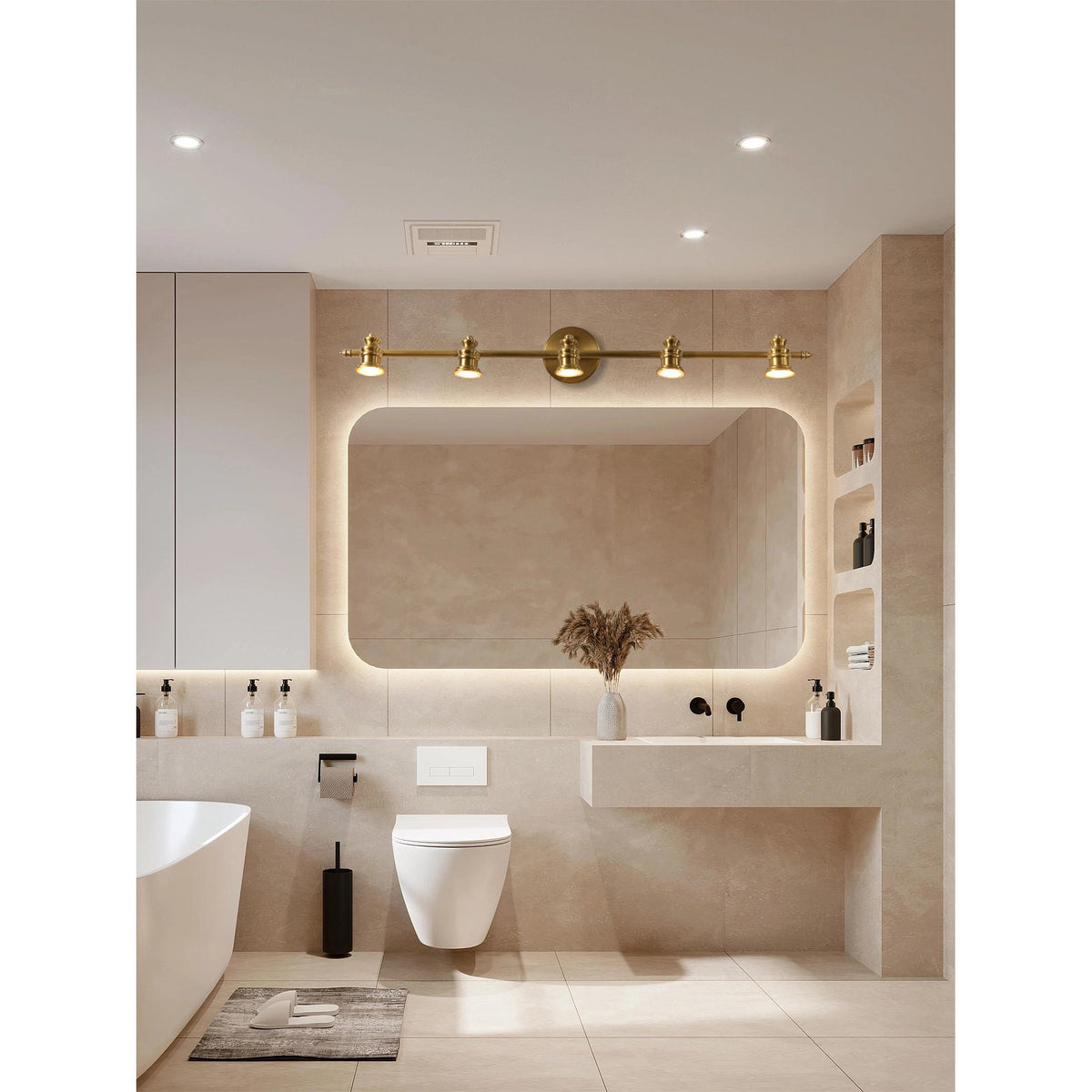 Brass Linear Spotlight Wall Light