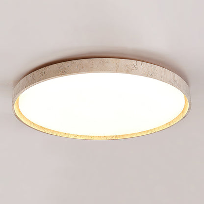 Walnut Travertine Disc Ceiling Light
