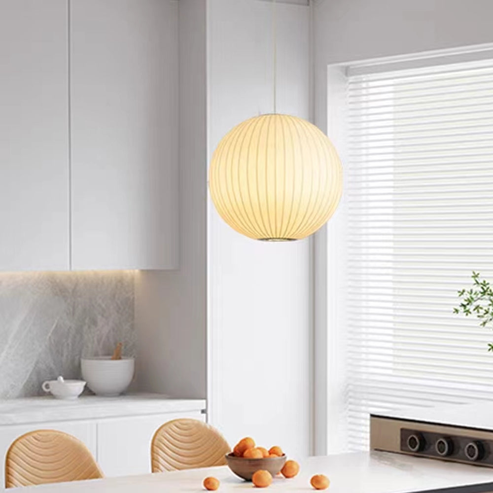 Pleated Silk Fabric Pendant Light