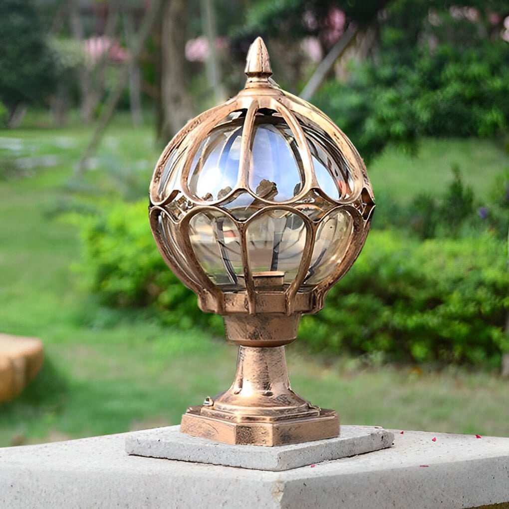 Classic Caged Glass Post Lantern
