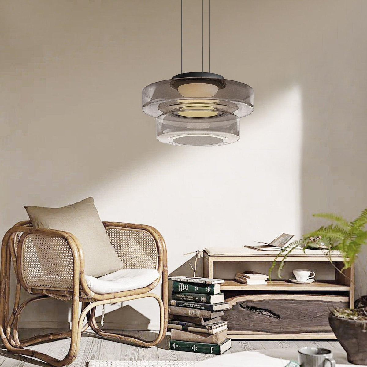 Stacked Glass Disc Pendant Light