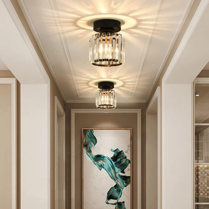 Orvella Minimalist Crystal Flush Ceiling Light