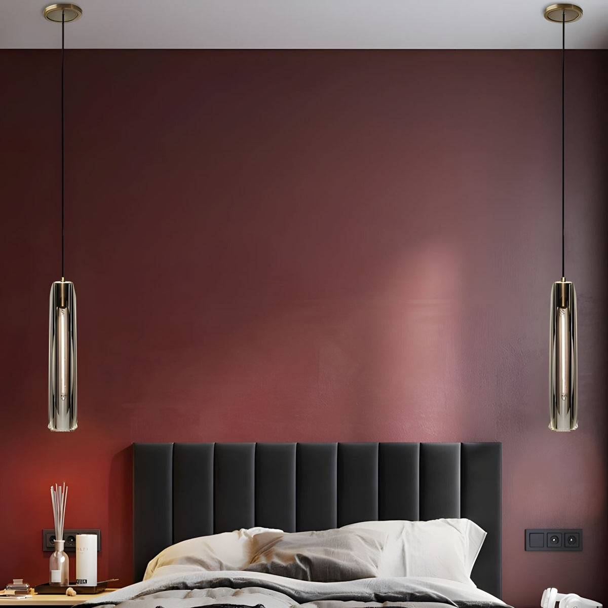 Brass Crystal Rod Pendant Light