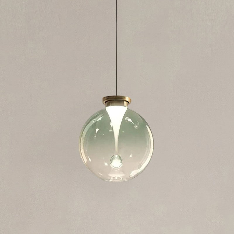 Tinted Glass Globe Pendant Light