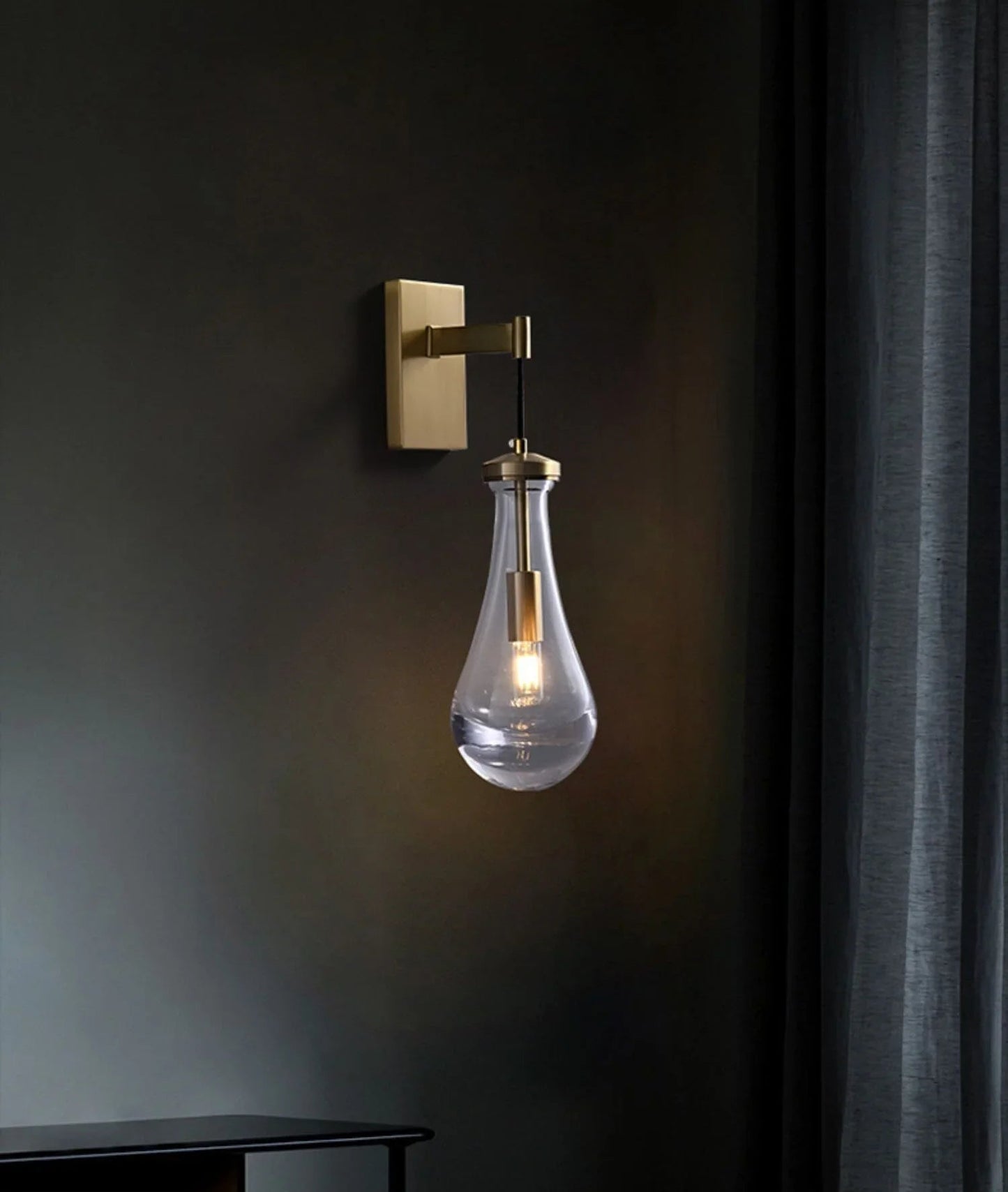 Teardrop Glass Wall Light