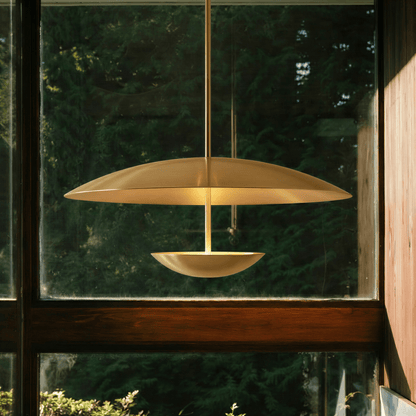 Wide Disc Metal Pendant Light