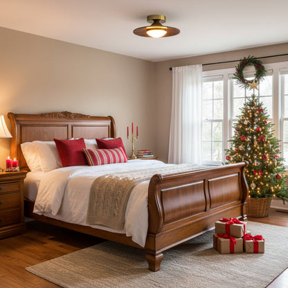 Walnut Saucer Ceiling Light