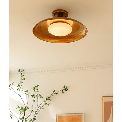 Wide Disc Flush Ceiling Light