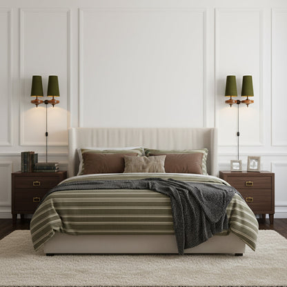 Walnut Brass Plug-In Wall Light