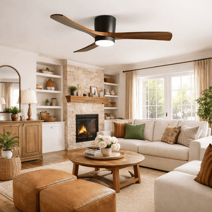 Sycamore Wood Flush Ceiling Fan