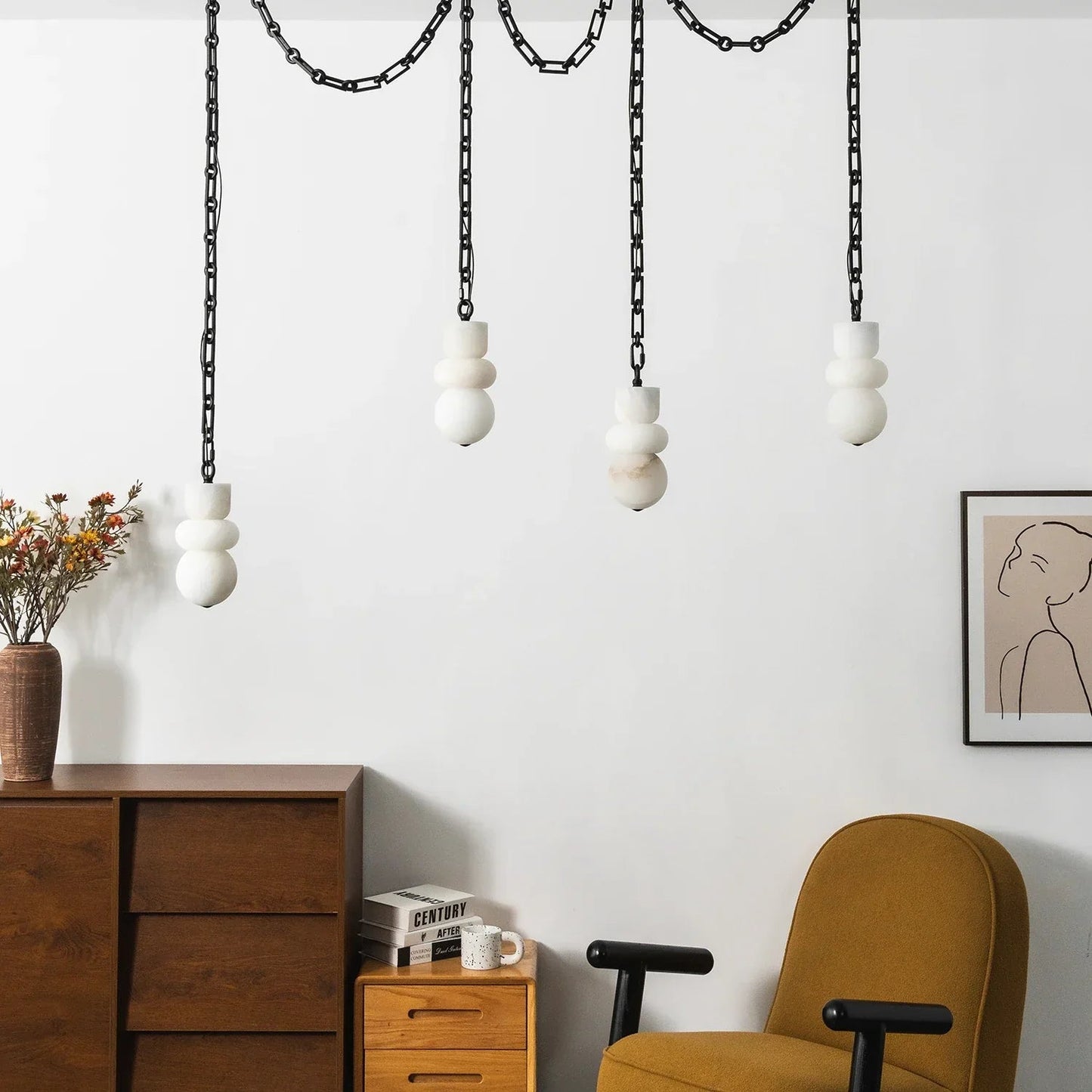 Alabaster Stone Cascade Chandelier